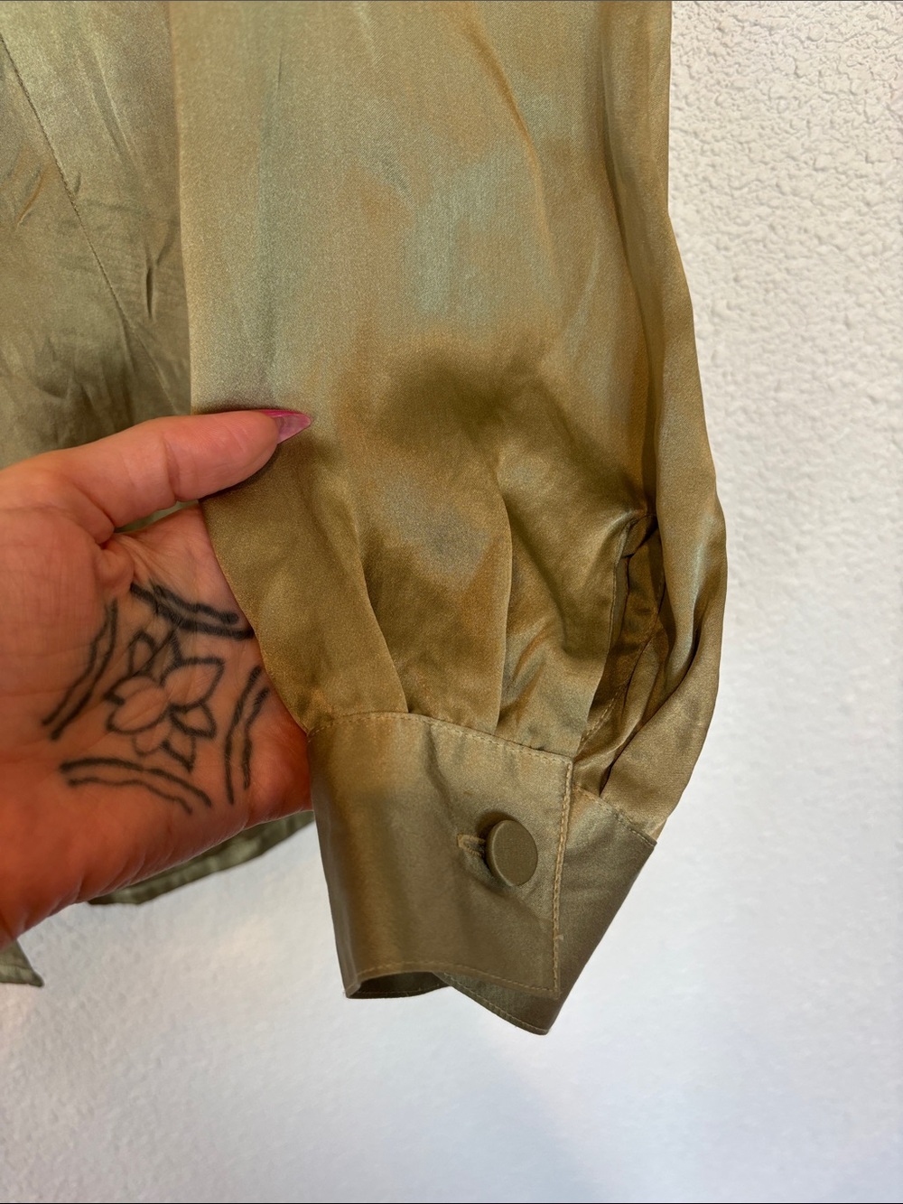 Vtg SILK poplin blouse‎ - Picture 2 of 6